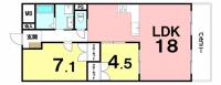 高知県高知市鴨部１丁目11-2 鏡川コーポ B棟 2220 の間取り