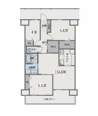 高知県高知市北本町４丁目6-45 ビ・ウェルフレックス北本町 の間取り