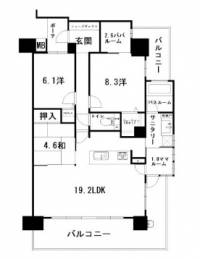 高知市東雲町8-50 アルファステイツ東雲町 の間取り