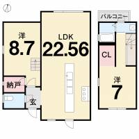 高知市水源町18-20 高知市水源町 一戸建 の間取り