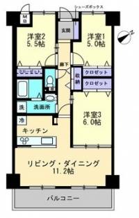 高知県高知市桟橋通４丁目 アルファステイツ桟橋通りⅡ の間取り