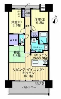 高知県高知市愛宕山南町 アルファステイツ愛宕山Ⅱ の間取り