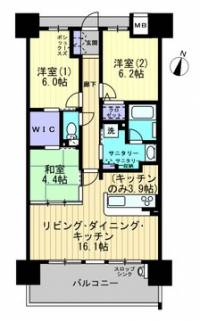 高知県高知市愛宕山南町 アルファステイツ愛宕山Ⅱ の間取り