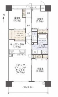 高知県高知市新本町２丁目 アルファパーク高知駅 の間取り