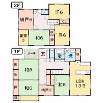 高知市春野町南ケ丘８丁目 高知市春野町南ケ丘 一戸建 の間取り