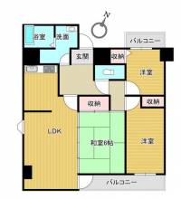 高知県高知市廿代町 ダイアパレス追手前第3 の間取り