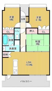 高知県高知市新田町 サーパス新田 の間取り