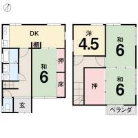 高知市十津3丁目7-27-2 高知市十津 一戸建 の間取り