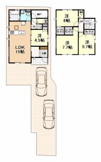 高知市朝倉本町1丁目624-4 高知市朝倉本町 一戸建 １号棟の間取り