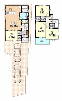 高知市朝倉本町1丁目624-4 高知市朝倉本町 一戸建 ２号棟の間取り