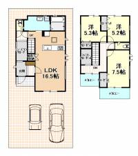 高知市桟橋通3丁目119-2 高知市桟橋通 一戸建 ５期３号棟の間取り