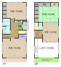 高知県高知市西町 高知市西町 一戸建 の間取り