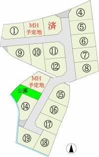 善通寺市原田町字東宮658-11 善通寺市原田町 19号地の区画図