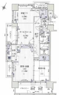 高知市桟橋通2丁目 ポレスター桟橋通　★売マンション★ の間取り