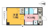 高知市上町242丁目８番1地  アルフャ上町 ２０３号の間取り