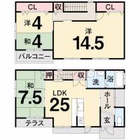 高知市朝倉甲 高知市朝倉甲 一戸建 の間取り