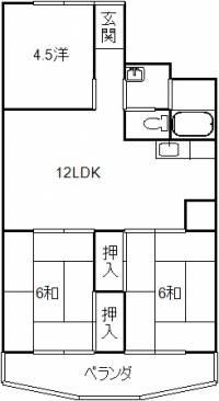 高知市二葉町4-3 常盤コーポ の間取り