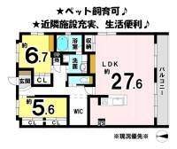 愛媛県松山市若草町 ドゥエル若草 の間取り