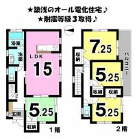 愛媛県松山市北斎院町 松山市北斎院町 一戸建 の間取り