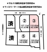 愛媛県松山市星岡３丁目 松山市星岡  の区画図