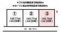 愛媛県松山市市坪南１丁目 松山市市坪南  の区画図