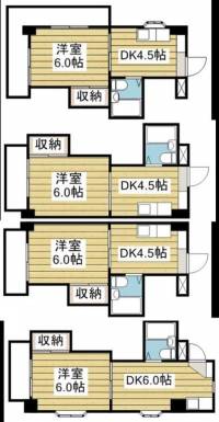 愛媛県松山市鉄砲町7-13、7-9、7-26 ジョイア壱番館 の間取り