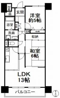 愛媛県松山市天山3丁目 グランフィル天山 の間取り