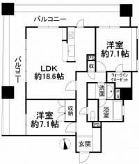 愛媛県松山市本町3丁目 グランディア札之辻 の間取り