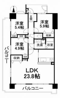 愛媛県松山市南持田町 グランディア持田館 の間取り