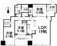 愛媛県松山市三番町5丁目 シティタワー松山 の間取り