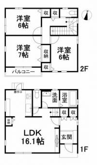 愛媛県松山市西垣生町 松山市西垣生町 一戸建 の間取り