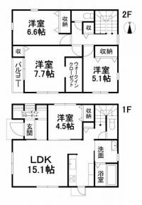 愛媛県松山市星岡5丁目 松山市星岡 一戸建 の間取り