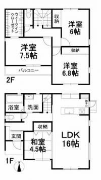 愛媛県松山市東垣生町 松山市東垣生町 一戸建 の間取り