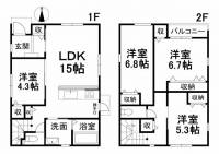 愛媛県松山市ひばりケ丘 松山市ひばりヶ丘 一戸建 の間取り