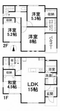 愛媛県松山市南梅本町 松山市南梅本町 一戸建 の間取り