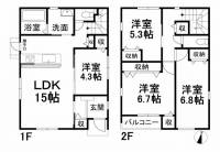 愛媛県松山市北斎院町 松山市北斎院町 一戸建 の間取り