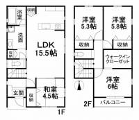 愛媛県松山市北土居5丁目 松山市北土居 一戸建 の間取り