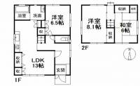 愛媛県松山市古三津5丁目 松山市古三津 一戸建 の間取り