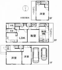 愛媛県松山市余戸西2丁目 松山市余戸西 一戸建 の間取り