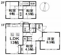 愛媛県松山市北久米町 松山市北久米町 一戸建 の間取り