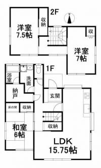 愛媛県松山市下伊台町 松山市下伊台町 一戸建 の間取り