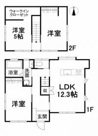 愛媛県松山市北井門3丁目 松山市北井門 一戸建 の間取り