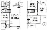 愛媛県松山市鴨川3丁目 松山市鴨川 一戸建 の間取り