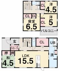 松山市春美町1-31 松山市春美町 一戸建 グレースタウン春美町の間取り