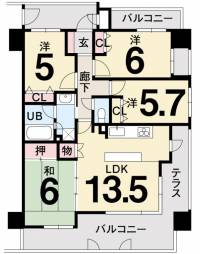 松山市南久米町378番地1 ジェイシティ久米駅前 の間取り