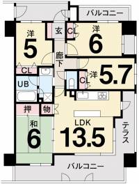 松山市南久米町378番地1 ジェイシティ久米駅前 の間取り