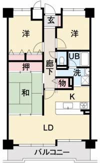 松山市姫原3丁目444番地1 ネオハイツ姫原 の間取り