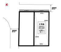 松山市市坪北2丁目174番より分筆 松山市市坪北 2号地（東側）の区画図