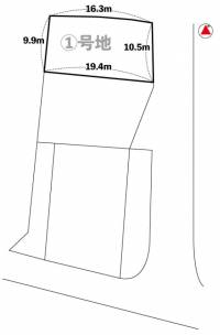 松山市北土居四丁目694番4・694番12 松山市北土居 1号地の区画図