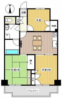 松山市三番町1-3-1 ライオンズマンション三番町 の間取り